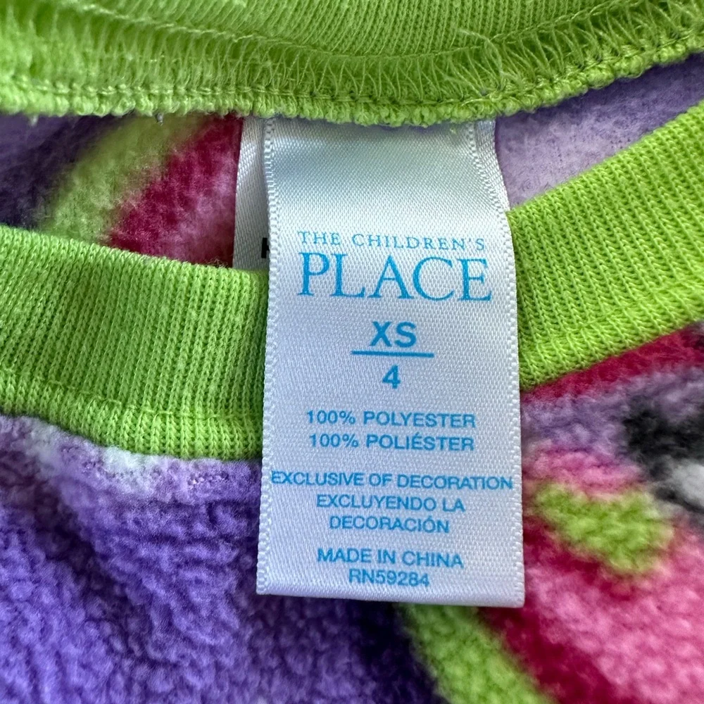 The Children’s place Girls Purple Penguin Size 4 Fleece Pajama Set